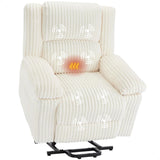 Garvee Power Lift Recliner Chair - Heat and Massage, Electric Lift Plush Recliner with Soft Padded Seat, Back Support & Armrests , Designed for the Elderly and People with Mobility Impaired, Cream - Cream