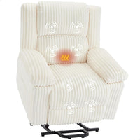 Garvee Power Lift Recliner Chair - Heat and Massage, Electric Lift Plush Recliner with Soft Padded Seat, Back Support & Armrests , Designed for the Elderly and People with Mobility Impaired, Cream