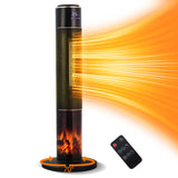 Garvee Space Heater for Indoor Use, 34" Electric Heater Large Room with Flame, 8H Timer, Portable Heaters for Office, Tower Heater and Fan Combo with Remote, Thermostat, 3 Modes Ceramic for Bedroom Bathroom