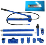 Garvee 20 Ton Porta Power Hydraulic Kit, 15pcs Heavy-Duty Hydraulic Pusher Puller Set with Long Handle Ram and Portable Toolbox for Auto Body Repair, Garage, and Industrial Maintenance, Blue - Blue