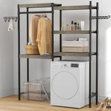 Garvee Over Washer and Dryer Shelves, 5-Tier Laundry Room Shelves Heavy Duty Washer Dryer Shelf Freestanding Space Saver and Organization Shelves for Home, Laundry Room,Gray+Black - Gray