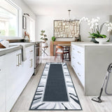 Garvee Modern Grey 2x6  Washable Non Slip Low Pile Non-Shedding Runner Rug for Hallway Kitchen Laundry Living Room - Gray