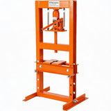 Garvee 6-Ton Hydraulic H-Frame Shop Press with Adjustable Worktable & Press Plates for Auto Repair Garages & Workshops, Orange