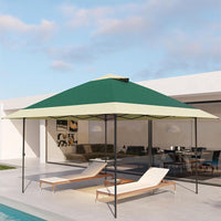 Garvee 13' x 13' Pop-up Gazebo Tent, Outdoor Patio Gazebo Instant Canopy Tent with Double Roof, Dark Green & Gray