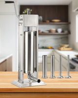 Garvee 15LB / 7L Vertical Sauage Stuffer, 2 Speed Stainless Steel Sausage Maker,Packed with 4 Stuffing Tubes