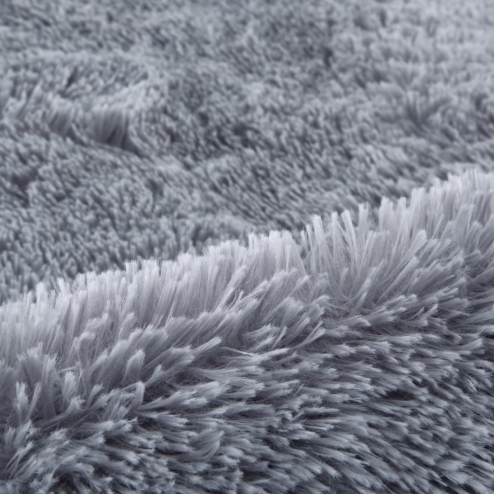 Garvee Fluffy & Sheepskin Pure Grey 2.6'-Round Area Rugs for Living Room Rug Super Soft Shag Rug for Bedroom Modern Plush Rugs Fluffy Carpets for Kids Boys Girls Room Decor Non-Slip Fuzzy Rug for Nursery