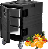 Garvee 82Qt Portable Food Warmer, LLDPE Hot Box w/ Wheels for Catering - BLACK - BLACK