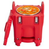 Garvee Insulated Food Pan Carrier -Top Load, Includes Spoon, Wheel and Lock, 20L Capacity, Stainless Steel Liner, Portable for Catering, Family Gathering, Canteen, Restaurant Red - red