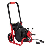 Garvee 75Ft x 1/2 Inch Drain Cleaner Machine - Auto-Feed Electric Drain Auger for 2 to 4 Inch Pipes, Includes 6 Cutters, Gloves, and Sewer Snake