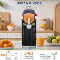 Garvee 68OZ Commercial Slushy Machine - 2L Single Bowl Frozen Drink Maker with 6 Preset Modes for Spiked Slush & Ice Cream, Charcoal Gray