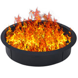 Garvee 39" XL Round DIY Fireplace Ring Liner, All Weather Powder Coated Metal Campfire Burner Rim for Patio Garden and Camping, Black - Black