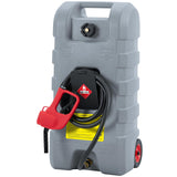 Garvee Upgraded 16 Gallon Gas Tank, Heavy-Duty Fuel Can with Manual Transfer Pump, 10FT Hose, and Casters, Leak-Proof Portable Gas Container for Lawn Mowers, Tractors, Boats, and Snow Blowers, Grey - Grey