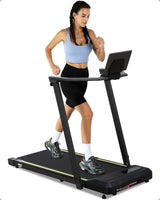 Garvee Folding Treadmill, [0.6-7.5 MPH] [265 LBS] for Running Walking, [Remote & Button Control] Space Saving Compact Treadmill for Apartment - Black
