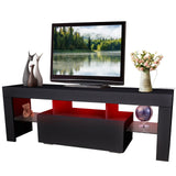 Garvee Modern LED TV Stand for TVs up to 43" with Storage Drawers and 16 Color LED Lights, 51.18 x 13.77 x 17.71 inches, Black for Bedroom Living Room