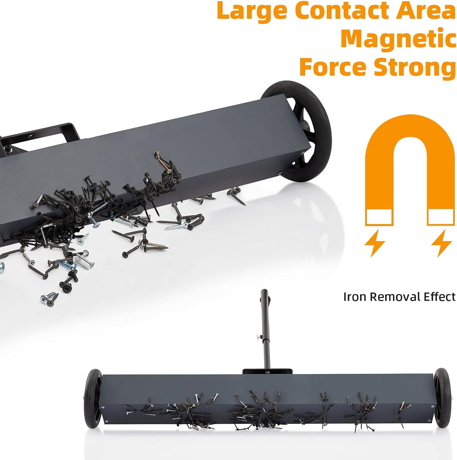 Garvee 36" Heavy Duty Sweeper, 50 Lbs Rolling Magnetic, Floor Use