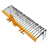 Garvee 72 Inch Pine Straw Rake - 30pcs 8mm Coil Spring Tines Durable Powder Coated Steel Tow Behind Landscape Rake with 3 Point Hitch Receiver Attachment Fit to Cat0 Cat 1 Tractors for Leaves Grass, Yellow - Yellow