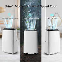 Garvee Portable Air Conditioners, 14000 BTUs Portable AC Unit 3-in-1 Cooling, Dehumidifier & Fan, Standing A/C Portable Air Conditioner for Room Up to 750 Sq. Ft, 24H Timer, Window Kits