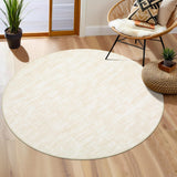 Garvee Solid Cream White 3'-Round Area Area Rug Entryway Throw Mat Washable Dining Room Round Carpet Modern Contemporary Rug for Bedroom Living Room Nursery - Cream White