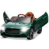 Garvee 12V Licensed Bentley Bacalar Ride-On: Remote Control, Scissor Doors, Suspension, LED Lights, 3 Speeds, for Boys & Girls - Green - Green