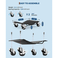 Garvee Car Wheel Dolly Set of 4 Heavy Duty Vehicle Mover with Brakes for Cars, Trucks, Trailers, Motorcycles, Black, 6000 LBS Capacity