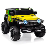 Garvee Ride - P Series: 12V 2-Seater Kids Ride On Car with Remote Control & Music - Yellow - Yellow