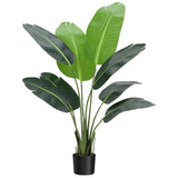 Garvee Artificial Bird of Paradise Plant 4FT (48 in) Fake Palm Tree for Indoor Outdoor Modern Decor Faux Plants for Home Office Perfect Housewarming Gift with 8 Trunks Faux Leaves 1 Pack - Textured Leaves