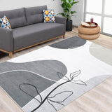 Garvee Aesthetic Area Rugs 5x7 Washable Rugs for Living Room Artistic Modern Printed Rug Low Pile Bedroom Rug Abstract Area Rugs Non Slip Throw Rugs for Office Classroom Dining Room, Grey/Taupe - Gray
