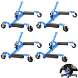 Garvee Car Dolly Set of 4 Universal Wheels Hydraulic Tire Jack Ratcheting Foot Pedal Lift 1500 LBS Black