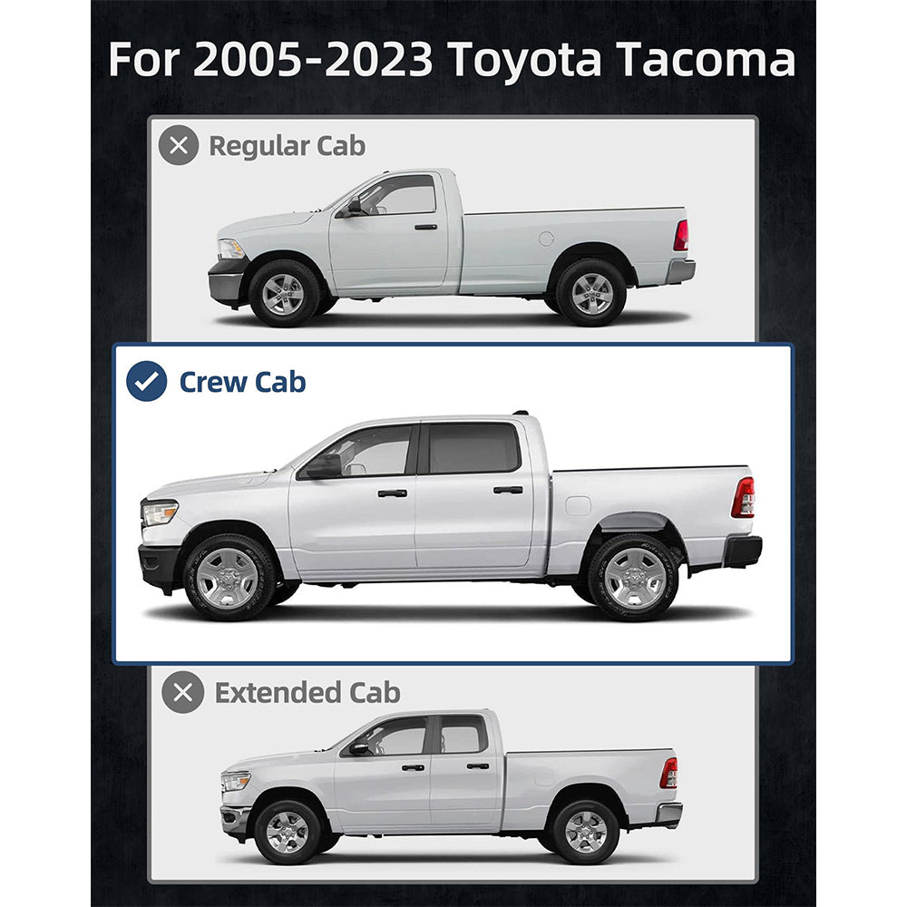 Garvee Running Boards Compatible with Toyota Tacoma Double Cab 2005-2023,Steel Rock Sliders for Toyota Tacoma,Steel Nerf Bars Side Steps Step Bars