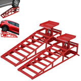 Garvee Hydraulic Car Ramps - 8820lbs/4T Capacity Low Profile Car Lift Service Ramps for Automotive Truck Trailer Garage Auto Car Repair Frame, Red