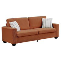 Garvee 84" Modern Loveseat Sofa for Living Room, Corduroy Upholstered Sofa with Wide Armrests, 2-3 Plush Deep Seat Sofa Couch  for Living Room, Apartment, Orange