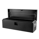 Garvee Black Steel Truck Bed Tool Box, 48"x15"x15", Weatherproof Storage Chest for Pickup, Truck Bed, RV, Trailer, Black Powder Coated - Black-A