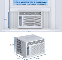Garvee 6000btu Window Air Conditioner Units, Fast Cooling 250 Sq.ft. 115V Air Conditioner Window Unit with Remote Controlled, App Controlled, 50db Low Noise,Small Ac Unit for Room Quick Installation