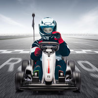 Garvee Ride - G Series: 24V 7Ah Battery Two 200W Motors, 7.5MPH Fast Drifting Circling Car, Stretchable Length Electric Ride Toy,Max Load 135lbs, Racing Toy for Kids 6+ Years,White