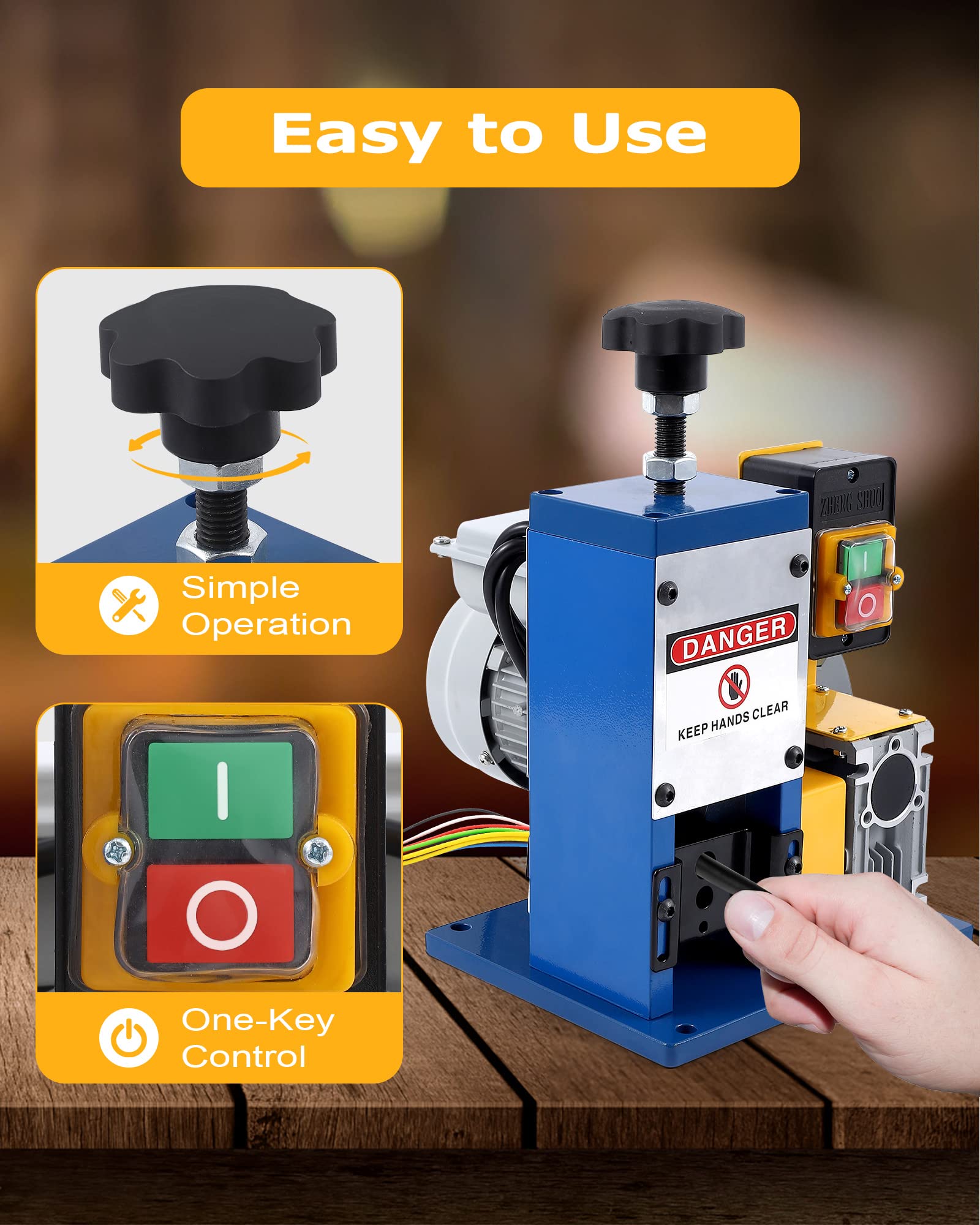Garvee Electric Wire Stripping Machine for Scrap Cable Copper Recycling, 0.06-0.98 Inch High Precision Wire Stripper Tool, Automatic Wire Stripper for 7/0-15 AWG