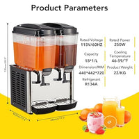 GARVEE 36L (9.6 Gallon) Commercial Juice Dispenser, 2 Tanks, Stainless Steel Beverage Dispenser for Home, Hospitality