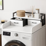 Garvee 2-Tier Washer Dryer Countertop With Shelf And 2 Drawers, Laundry Hamper Counter Storage, Durable Engineered Wood, White, Space-Saving - White