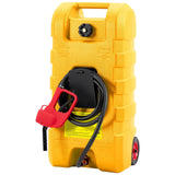 Garvee Upgraded 16 Gallon Gas Tank, Heavy-Duty Fuel Can with Manual Transfer Pump, 10FT Hose, and Casters, Leak-Proof Portable Gas Container for Lawn Mowers, Tractors, Boats, and Snow Blowers, Yellow - Yellow