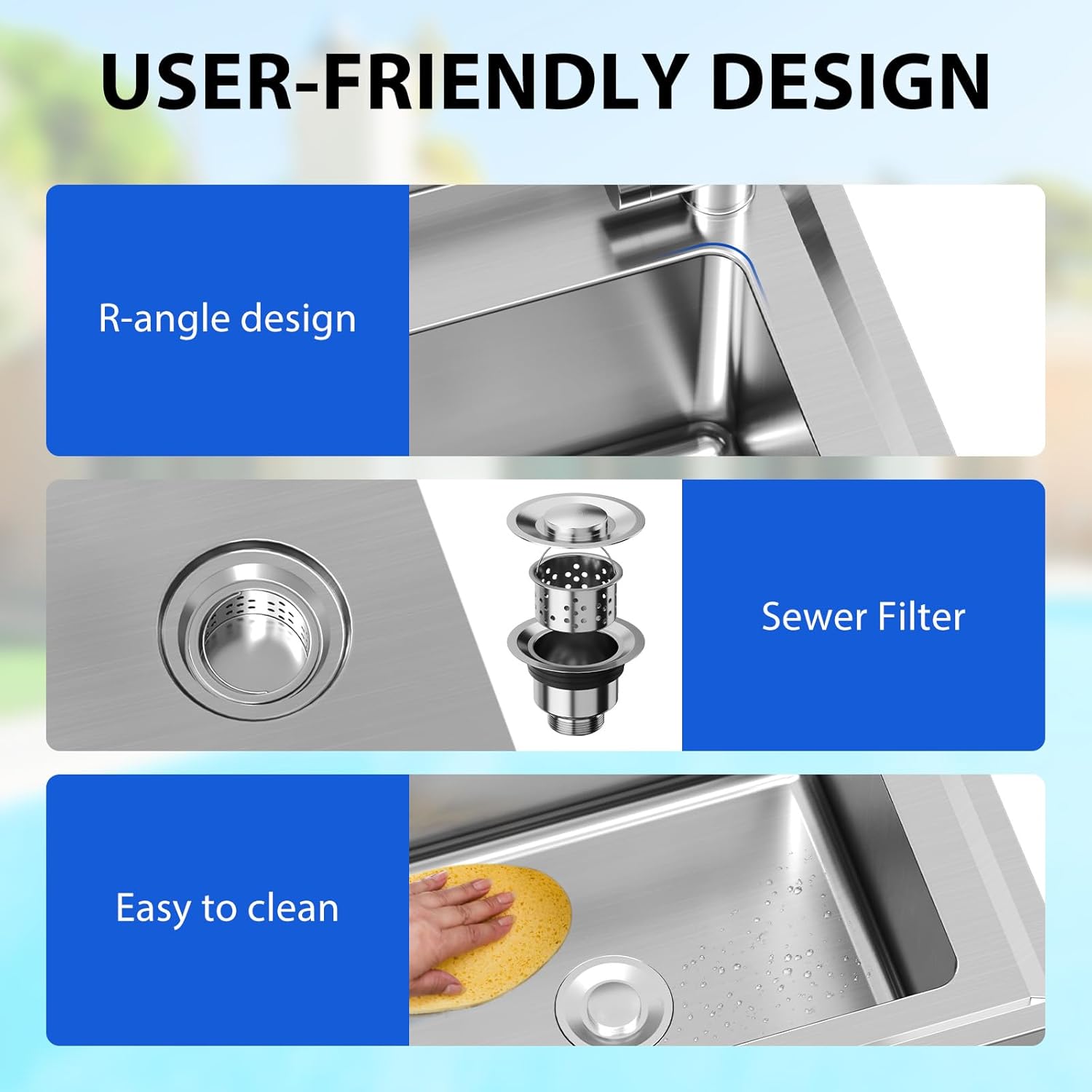 Garvee 39"W x 20"D x 37"H Freestanding Utility Sink Set - Stainless Steel Single Bowl Sink with Workbench, Storage Shelves, Faucet, and Drainboard for Restaurant, Garden, Farmhouse, Garage