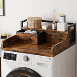 Garvee 2-Tier Washer Dryer Countertop with Shelf and 2 Drawers for Laundry Room Storage, Durable Engineered Wood, Brown, Space-Saving - Brown
