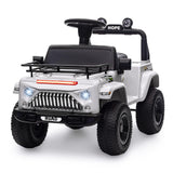 Garvee Ride - P Series: 6V Ride On Car for Toddlers - Battery Powered Electric Car with Music, LED Light, FM, Horn, Rear Storage, 4 Wheels - White - White