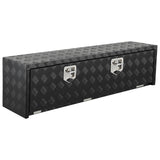Garvee 48"X18" Heavy Duty Aluminum Tool Underbody Box, Waterproof Truck Storage Organizer Chest for Pick Up Truck Bed, RV Trailer, Black - Black
