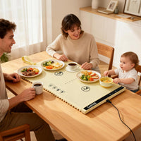 GARVEE 2-Zone Heating Food Mat - 24"X15" Warming Mat for Food Rollable Full-Surface Warmer with 6 Temp Settings & 3H Timer, Anti-Slip Heat-Insulated Pad for Meals (Cream)