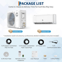 Garvee SEER 19 24000BTU 230V Mini Split Air Conditioner | Energy-Efficient Inverter AC System with WiFi, Remote Control & Easy Installation Kit for Rooms Up to 1500 Sq.Ft
