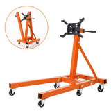 Garvee Engine Stand 2000 LBS Rotating Motor Stand with 360-Degree Head, Adjustable Arms, Casters for Vehicle Maintenance, Auto Repair, Steel Black - Orange