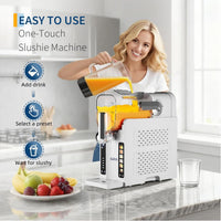 Garvee Slushie Machine for Home - 70 oz Ice-Free Frozen Drink Maker, Self-Cleaning Function with 6 Preset Programs for Margaritas, Frappés, Milkshakes, White