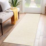 Garvee Runner Rugs 2x6 Washable Non-Slip Low Pile Area Rug, Soft Faux Wool, Pet Friendly, Beige, Hallway Kitchen Bathroom - Beige