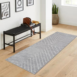 Garvee Washable Runner Rug 2x6 Non Slip Kitchen Rug Modern Indoor Entryway Rug 2'x6' Light Grey - Light Gray
