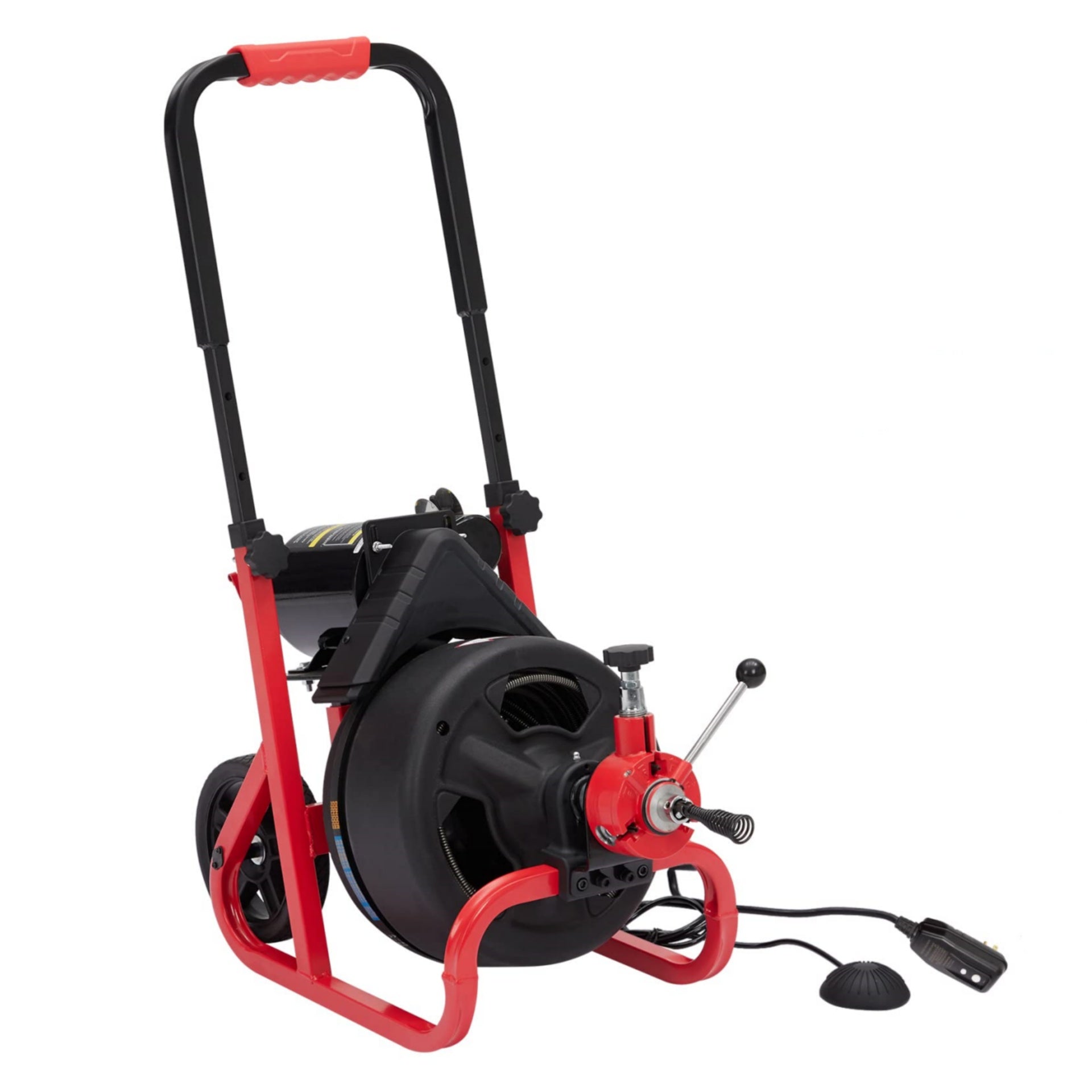 Garvee 100Ft x 3/8 Inch Drain Cleaner Machine, Auto-feed Electric Drain Auger Professional 6.8A, Air-Activated Foot Switch, with 6 Cutters, Glove, Drain Auger Cleaner Sewer Snake