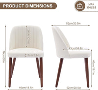 Garvee Set of 4 Mid-Century Modern Fabric Upholstered Dining Chairs with Padded and Solid Wood Legs, Beige